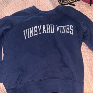 Vineyard Vines Navy Blue Crewneck Pullover with White Logo